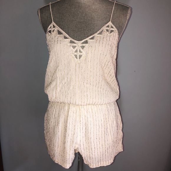 White Beaded Romper - Picture 3 of 7